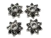 4 silver tone metal bead caps silver tone craft supply You get 4 caps #18