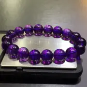 11.8mm Genuine Natural Purple Amethyst Crystal Beads Bracelet