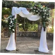 Wedding Arch Draping Fabric 3 Panels 27.5" x 18.3Ft White Arch Drape Chiffon