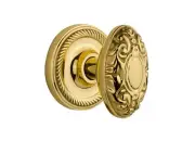 Nostalgic Warehouse Rope Rosette with Victorian Knob, Privacy - 2.375", Polis...