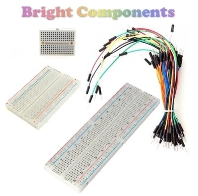 Solderless Prototype Breadboard (Various Sizes) + Optional 65x Jumper Wires