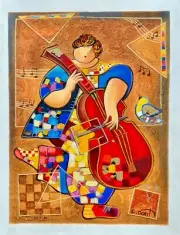 Doris Levi JOYFUL EVENING Hand Signed Limited Edition Serigraph Art