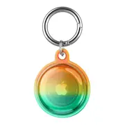 Airtags Keychain Water-resistant Holder Case Dog Tag Tracker Compatible with Airtag -Gradient orange green