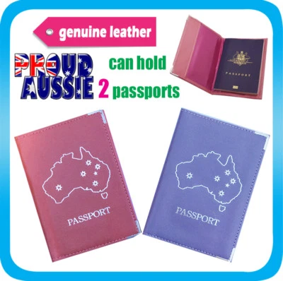 OZ Passport Holder Travel Wallet Cover Case Protector Organiser Genuine Leather
