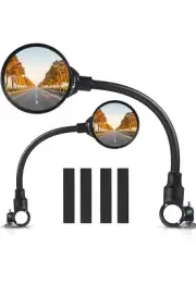 Bike Mirror Handlebar Mount, Adjustable Rotatable Bicycle Rear View Mirror, W...