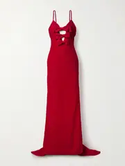 [Alessandra Rich] Alessandra Rich - Bow-embellished Velvet Gown - Red - IT36 IT 36 Red