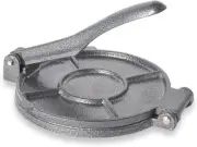 Tortilla Press, Cast Iron, 7.25" Diameter Metallic