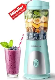 Mueller Personal Blender for Shakes and Smoothies with 15 Oz Travel Turquoise