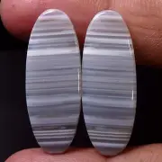 23.90 Cts 100% Natural Pair White MONTANA Agate Cabochon Loose Gemstone TRD-2379