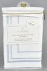 Everhome Triple Baratha Stitch Hotel Border Euro Sham white/Skyway Blue X38