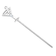 48 FUN Silver Plastic 4" Cocktail Picks Martini Glass and Olives Look