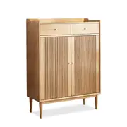 MIUZ 4 Tier Shoes Cabinet Storage Shoe Box Organiser Rack With Shelves Drawers Wardrobe Solid Oak