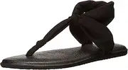 [Sanuk] Women's Yoga Sling Ella Flip Flop, Black, 6 M US