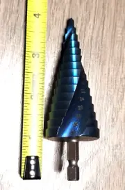 Spiral Cut Large Metric Step Drill Bit w/1/4" Hex Shank 4mm-32mm