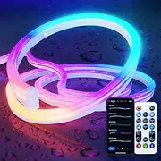 [LPDISPLAY] Neon LED Strip 3 m, RGBIC Neon LED Strip DIY Function, Music Sync, Compatible with Alexa and Google Assistant, Neon Light Strip for Living Room, Bedroom, Wall Decoration