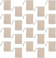 FOMIYES Cotton Made Soap Saver Pouches 20pcs Set Exfoliating Mesh Bags Easy Hanging Great for Bath Travel