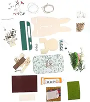 Vaguelly 1 Set Box Puzzle Assembly Model Dolls for Little Handmade House for Succulents Panda Kits Dollhouse Mini Little Tiny House Kit Green Metal
