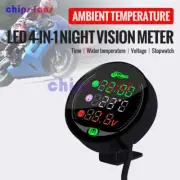 3-in-1 LED Digital Voltmeter Thermometer Voltage Temperature Time Meter DC 9-24V