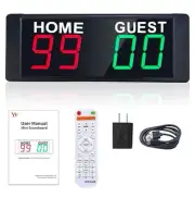 LED Portable Digital Scoreboard, Tabletop Electronic Scoreboard with Remote