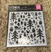 Hero Arts HOLIDAY PATTERN Stencil Square 6"x6" 2024