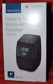 Insignia Voice Smart Bluetooth Speaker and Alarm Clock with Google Assistant Bla