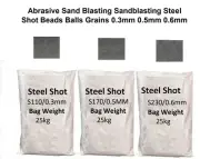 Abrasive Sand Blasting Sandblasting Steel Shot Beads Balls Grains 0.3mm 0.5 0.6m