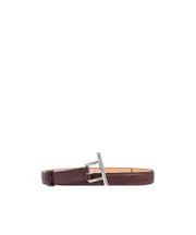 Alexander McQueen T-Bar Logo Engraved Belt 90,80,70,85,75,65 BURGUNDY
