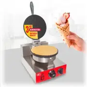 Waffle Cone Maker | Commercial Waffle Roll Maker | Nonstick Covering | Single