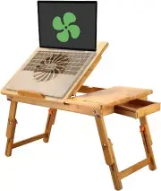 Laptop Desk Adjustable Laptop Desk Table 100% Bamboo