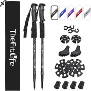 Nordic Walking Trekking Poles - 2 Packs with Antishock and Quick Lock System, Te