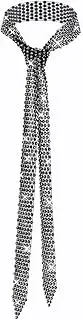 [Vinzar] Boho Mesh Rhinestone Tie Necklace Shining Diamond Choker Necklace Black Tie Collar Necklace Women Necklace Jewelry for Prom Party Daily