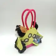 Sassy Pet Saks by Douglas Cat Bag, Green Lack Pink Flowers