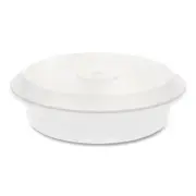 Pactiv Corp. NC737 Round Plastic Microwavable Containers - WHT/CLR (150/CT) New