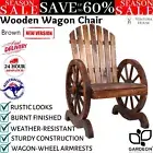 Garden Bench Timber Outdoor Patio Park Wooden Wagon Wheel Armchair Furniture New