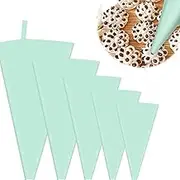 WJUAN Pack of 5 Icing Bags, Silicone, Shatterproof, 5 Sizes, Light Green Silicone Piping Bags, Safe and Odourless, Suitable for Cake Decorators, Professional Bakers, Bread Lovers