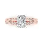 2.70CT Emerald split shank Promise Engagement Wedding Ring 14k Rose Solid Gold