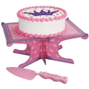Wilton Princess Cake Stand with Server 15x11x6 Pink and Purple NEW