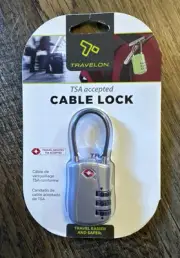 NEW NIB Travelon TSA Accepted 3 Digit Cable Combination Luggage Lock