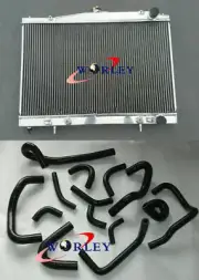 For NISSAN skyline R33 R34 GT GTT GTR 1999-2000 Aluminum Radiator + Hose RED/BLK