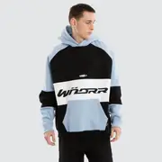 [WNDRR] Combine Panel Hoodie Black/Air Blue