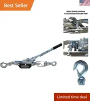 Professional 2 Ton Come-Along Winch with Safety Hooks and Double Claw Stability
