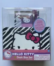 New Hello Kitty Desk Box Set Stationery NotePads Pens Rare 2014 Discontinued FAB