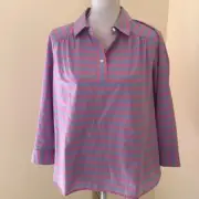 NWT! Vineyard vines Size 4 light maranta striped 3/4 sleeve top
