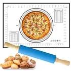 Rolling Pin and Silicone Baking Pastry Mat Set, silicon Dough Roller