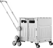 Foldable Shopping Cart Stair Climbing Trolley Rolling Utility Crate Green