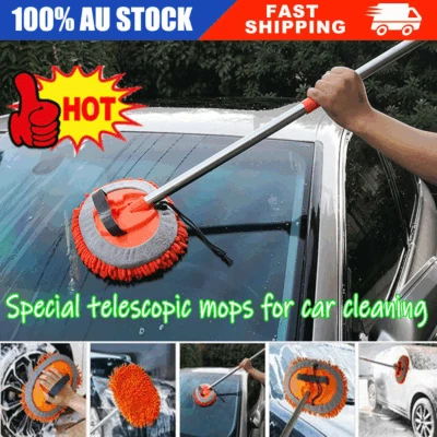 Adjustable Telescopic Car Wash Brush Kit Mop Long Handle Vehicle Cleaning Tool