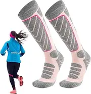 [Generic] Ski Socks Mens,Thick Winter Warm Skiing Socks - Winter Performance Socks Breathable Knee High Socks for Skiing Snowboarding Cold Weather