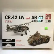 Supermodel 1/48 scale Fiat CR.42 LW & AB41 Autoblinda armored car models
