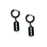Razor Blade Shape Dangle Drop Earrings for Men Women Punk Hip Hop Unisex Style