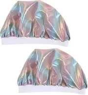 Baluue 2Pcs Elastic Shower Caps Comfortable Sleep Caps for Breathable and Lightweight Bathing Hats for Bathing Swimming Durable Material